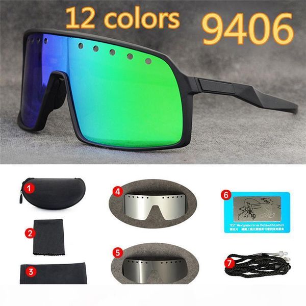 

cycling glasses new mountain bike day and night windproof polarized lens sunglasses 8 pieces set with box ok9406, White;black