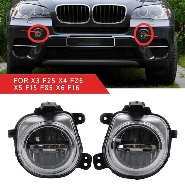 

pair front bumper led fog light lamp drl driving lamp for- x3 f25 x4 f26 x5 f15 f85 2014-2020 63177317251 63177317252