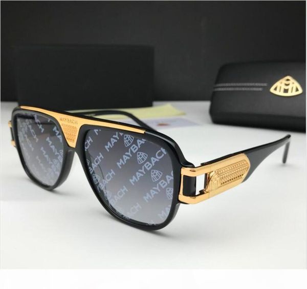

new fashion luxury sunglasses men sunglasses the boss square large frame avant-garde design style coated color printing uv400 lens with box, White;black