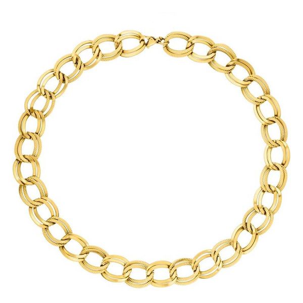 

chokers mavis hare 40cm stainless steel akela choker necklace thick chain luxury oval plain sparkling o style for beach girl, Golden;silver