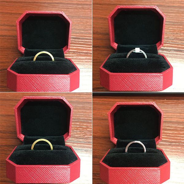 

rose gold stainless steel love ring with bag woman jewelry rings men wedding promise rings for female women gift engagement, Silver