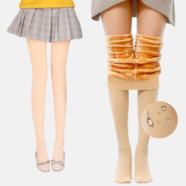 

waterproof warm see through zohra leggings womens winter and ankles plus velvet high waist large size leginsy sportowe mid broek, Black