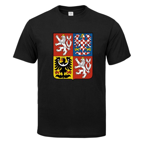 

coat of arms of czech republic printed t shirts streetwear hip hop chinese character casual short sleeve tees men tshirts