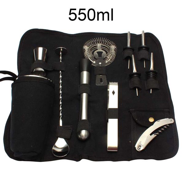

12pcs cocktail shaker set bartender browser stainless steel ice tong portable