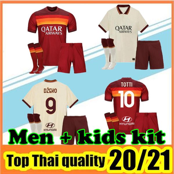 

20 21 as rome soccer jerseys kolarov 2020 2021 totti maglia da calcio dzeko football shirt cengiz under mens kids kit uniforms, Black