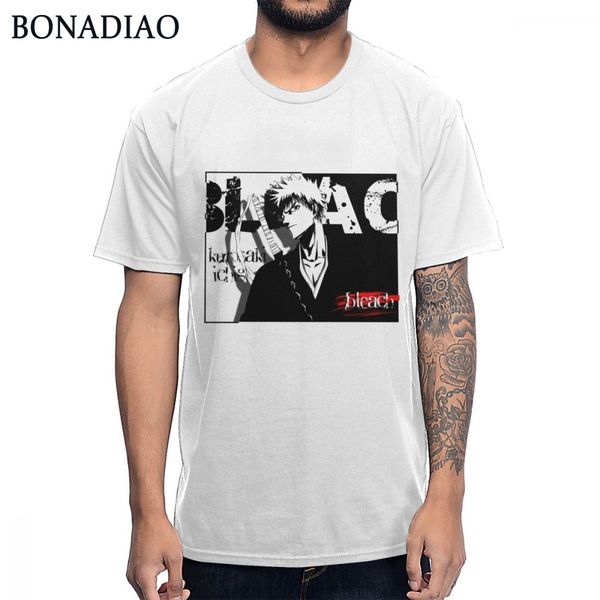 

bleach kurosaki ichigo graphic print t shirt man summer fashion streetwear anime cotton t-shirt