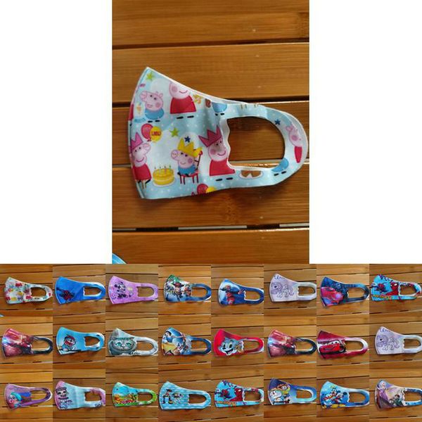 

10pcs 2020 new designer face mask luxury mask washable dustproof riding cycling sports cartoon print fashion masks for boys and girls, Black