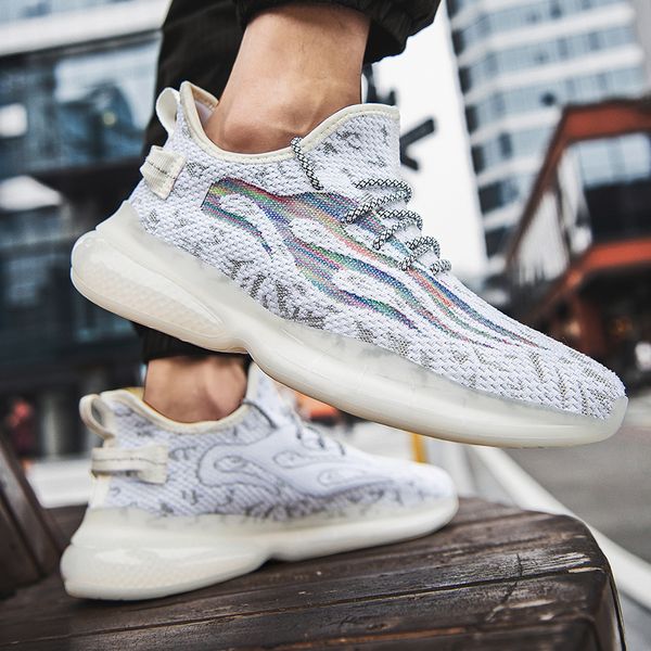 

fashion sneakers lightweight men casual shoes breathable male footwear lace up walking shoe, Black