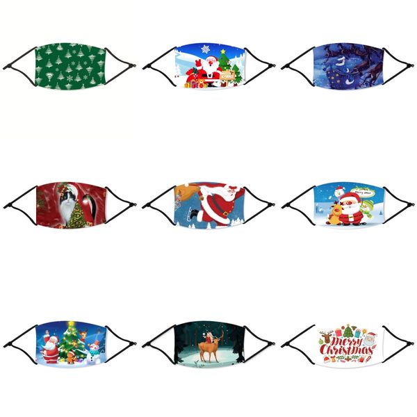 

protect cotton face christmas mask drinking christmas mask with hole for straw washable dustproof drink outdoor mouth christmas masks ljj#85, Black