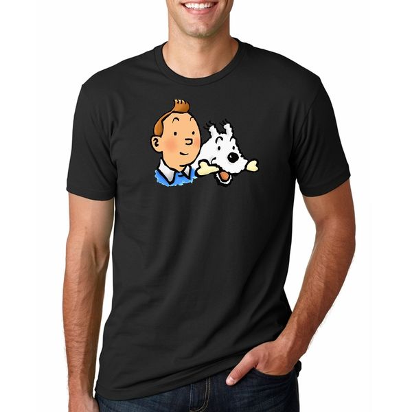 

cotton shirt men the adventures of tintin cartoon branded t shirts harajuku tshirt printing boy's men t shirts 2019 summer