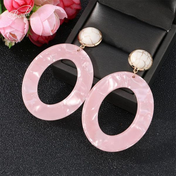 

dangle & chandelier badu big bohemian acetic acid earring round acrylic drop earrings for women holiday fashion jewelry wholesale, Silver