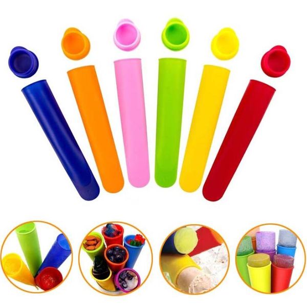 

new 6 colors silicone ice pop mold popsicles mould with lid diy ice cream makers push up ice cream jelly lolly pop for popsicle