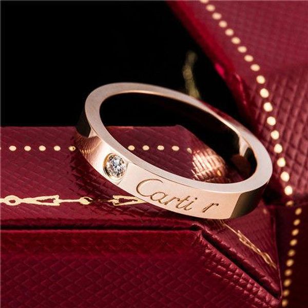 

18k rose gold ring fancy gold single diamond ring glossy sterling silver ring couple pair rings tail rings fashion accessories supply
