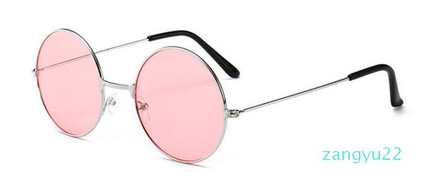 2020 оптом ретро круглые очки металлические рамки красочные ПК солнцезащитные очки для мужчин и женщин модные аксессуары DC397