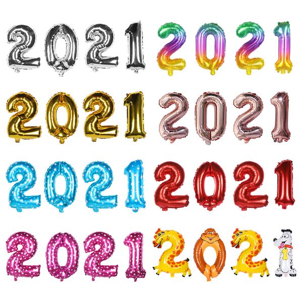 

4pcs navidad 2021 number foil balloons happy new year party decoration 2021 air globos new year eve christmas decor for home