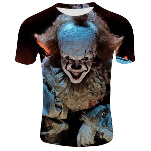 

summet horror movie it clown cool man joker male 3d print shirts aesthetic graphic horror men clothing