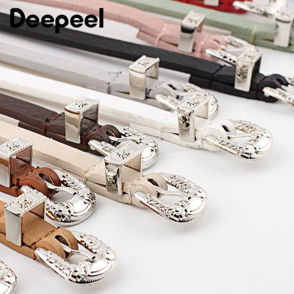 

deepeel 1шт 1x103cm ремни для женщин женского вычета side silver buckle jeans дикого пояс мода студенты простого thin chain yb168, Black;brown