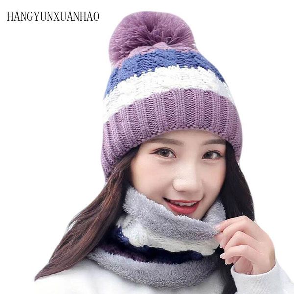 

winter beanies women scarf knitted hat caps mask gorras bonnet warm baggy winter hats for girl women skullies beanies hats, Blue;gray