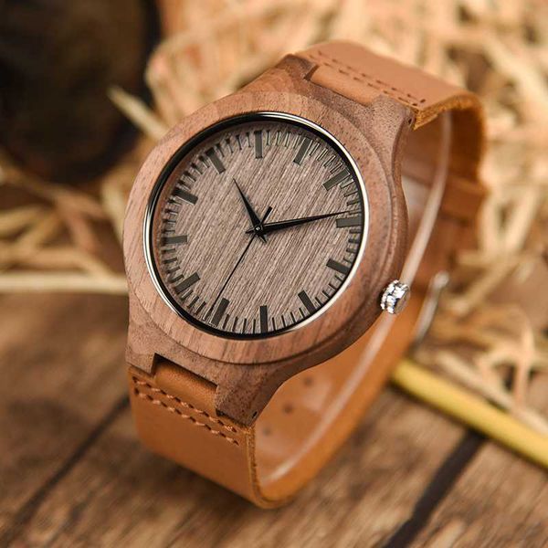

2020 brand dodo deer simple men watch relogio masculino walnut wood watches quartz wristwatch soft leather band custom a13, Slivery;brown