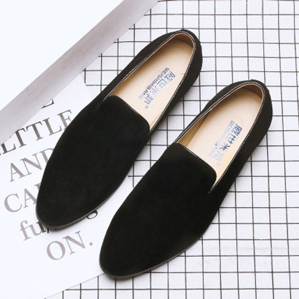 

2020 summer new style england men pointed-toe leather shoes korean-style leather, Black
