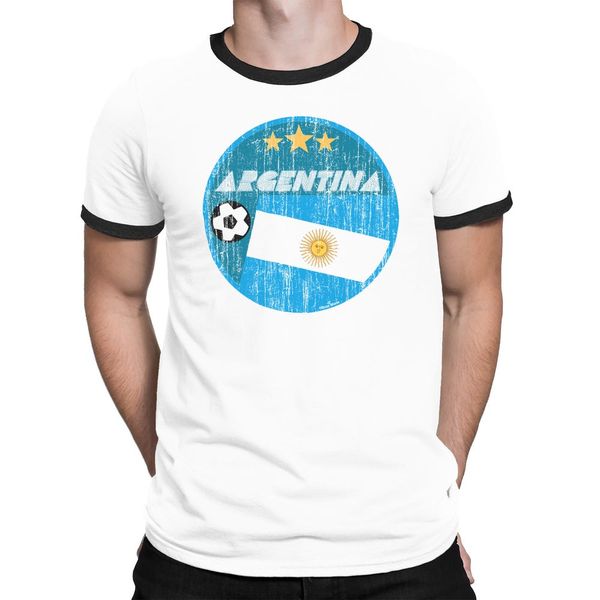

argentina mens country t shirt fuball copa america 2019 mans retro circle flag