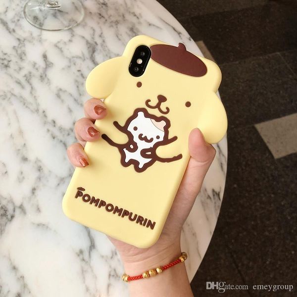 

cute cartoon 3d pink melody pudding pom purin cinnamoroll dog soft silicone case for iphone x xs max xr 6 6s 7 8 plus back cover