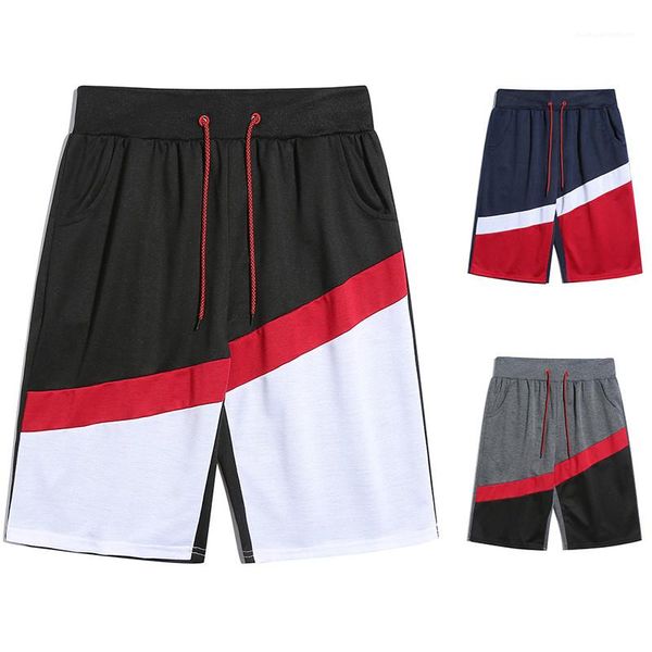 

apparel designer mens beach shorts summer fashion stitching sports short knee length loose mens short pants male, White;black