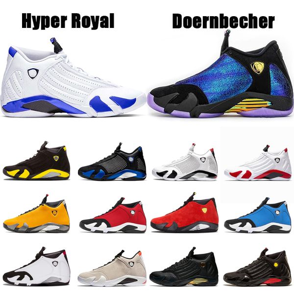 

2020 new gym red 14 14s men basketball shoes doernbecher hyper royal university gold black toe red mens sports sneakers size 40-47