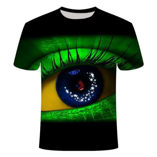 

european and american men 3dt summer printing color block 3d 3d print shirts humor humor funny men clothing