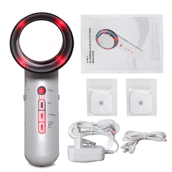 

new 3 in 1 ems infrared ultrasonic body massager device ultrasound slimming fat burner cavitation face beauty machine tool