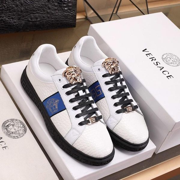 

2020 o6 fashion trend mens designer shoes leather breathable luxury shoes lace-up casual hiker shoes mens sneakers, Black