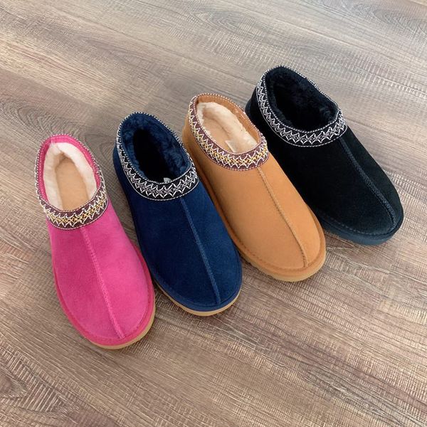 

man women winter snow boots real fur slides leather waterproof winter warm knee high boots fashion booties australia bag06 u2, Black