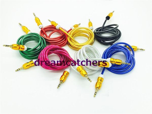 

cgjxs1 .5m crytal braided woven audio cable 3 .5 mm stereo extended aux auxiliary male to male cucurbit cord for iphone 6s samsung s6 htc mp