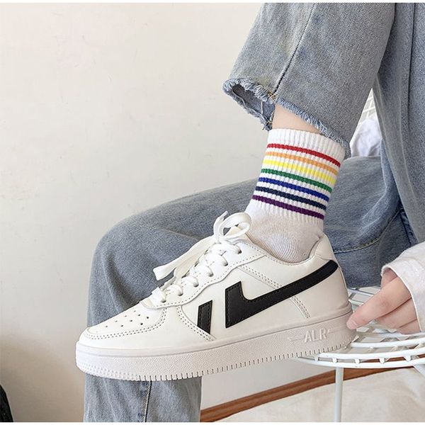 

women's sneakers woman autumn shoes female pu leather white shoe platform comfort ladies breathable lace up casual fashion flats, Black