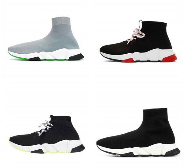 

2019 speed trainer runner sneakers black red triple black oreo fashion flat socks boots casual shoes size 36-45