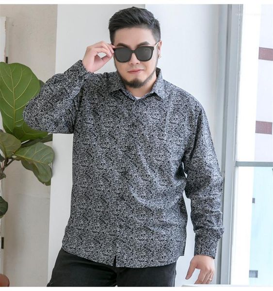 

collar long sleeve casual male clothing autumn mens designer plus size 8xl shirts turn down, White;black