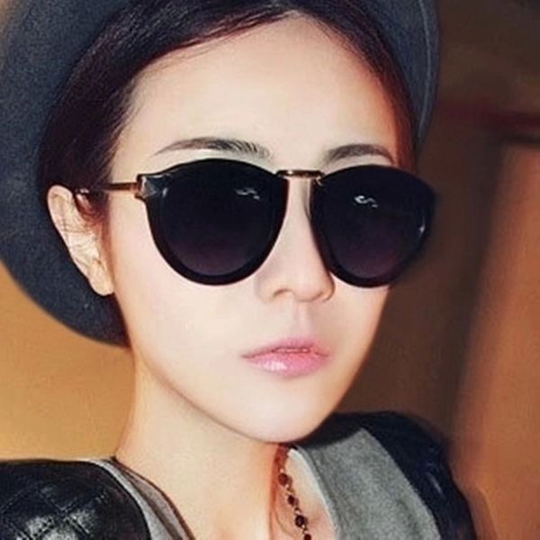 

sunglasses veshion round women brand designer oversized sun glasses for female male metal frames anti-reflection fashion eyewear, White;black
