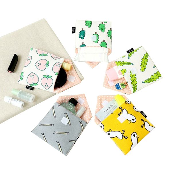 

xunzhe cute women big aunt towel bag women's sanitary pad cosmetic organizer ladies cosmetic bag girls tampon holder organizer