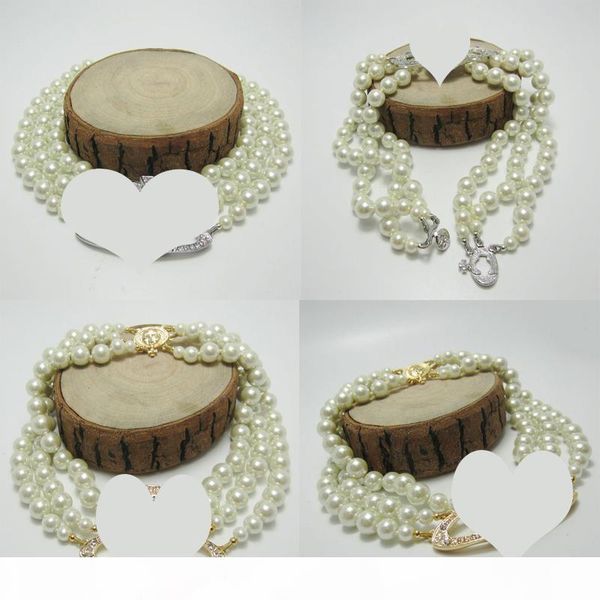 

new arrival 3 layers pearl orbit necklace women rhinestone satellite planet necklace for gift party high quality, Golden;silver