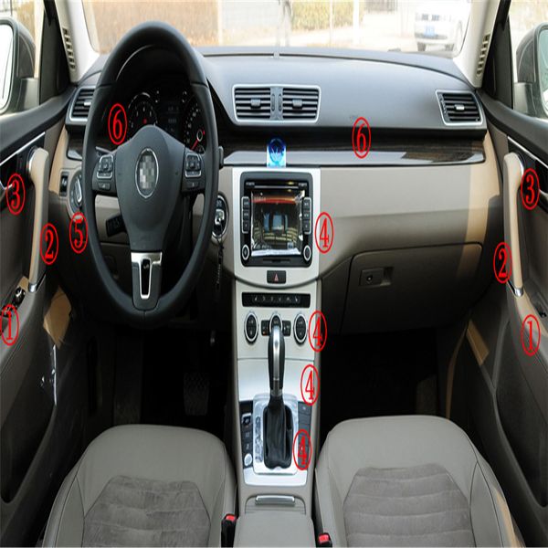

car-styling 5d carbon fiber car interior center console color change molding sticker decals for volkswagen passat b7 2012-2016