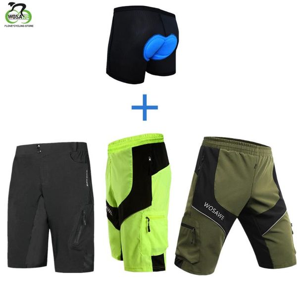 

wosawe men's cycling shorts outdoor sports mountain bike bicycle riding trousers water resistant loose fit downhill shorts
