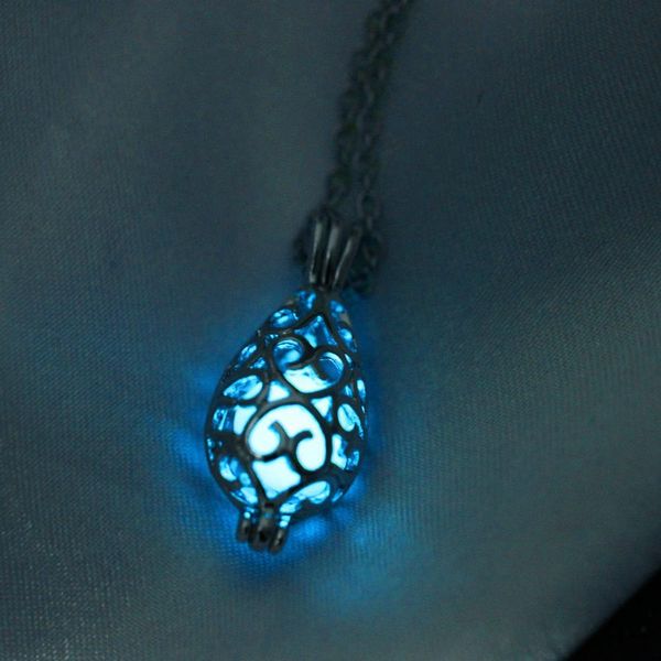 

necklaces flower in women necklace fashion water luminous 2019 glow christmas the hollow styles gift b jewelry 3 drop for pendant dark ucezb