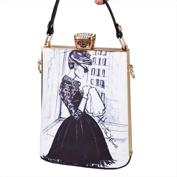 

fashion cartoon characters face painting bag pu women clutches totes bag party handbags lady crossbody bag evening clutch purse