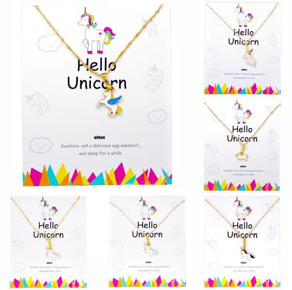 

unicorn ожерелье wihoo лошадь подвеска дети девушки симпатичные женщины способа ювелирные изделия подарочные карты дети эмаль, Blue;red