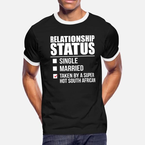 

relationship status taken by super south t shirt men printed cotton s-xxxl formal loose funny spring autumn kawaii shirt