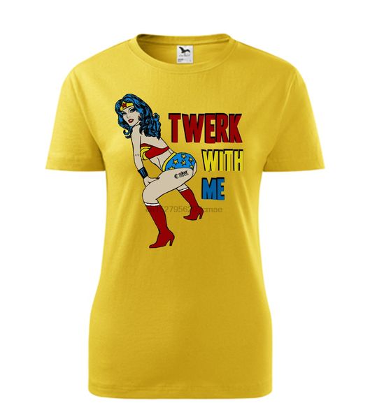 

new women colour fashion s - xxl wonderwoman twerk funny print t shirt 0018