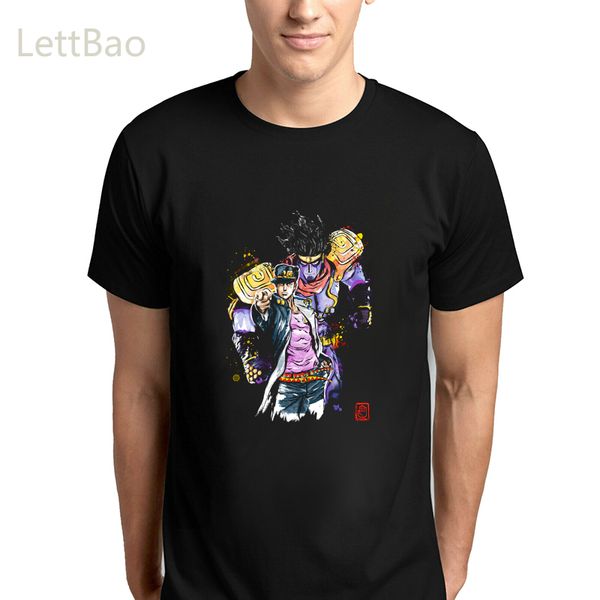 

casual ulzzang men tshirt anime printed jojo kujo jotaro tshirts jojo jean pierre polnareff harajuku male tshirts clothes