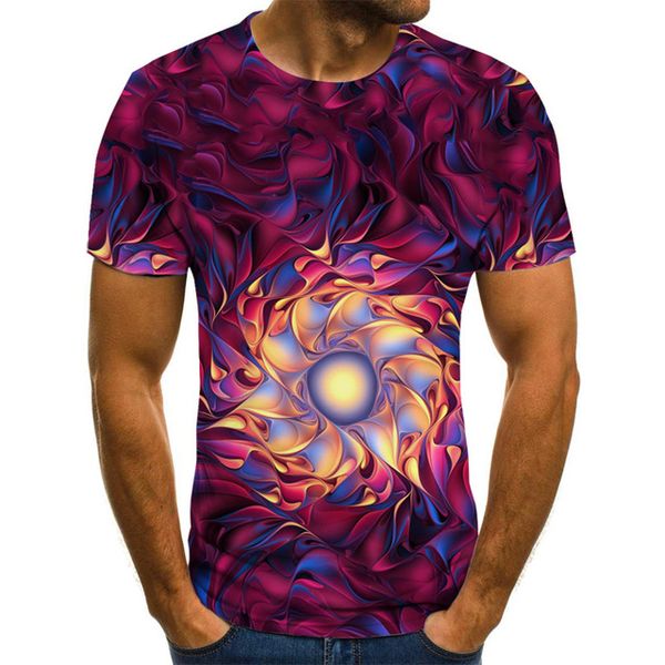 

three-dimensional abstraction summer daily 3d print shirts aesthetic plus size humor men clothing