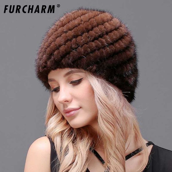 

furcharm women real hat winter fur hat russian women winter beanie 2020 good quality thick fur ing, Blue;gray
