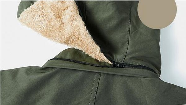 

2020 new winter jacket men's thick wool lining warm street army coat men's multi pocket trench hooded jacket coat, Black